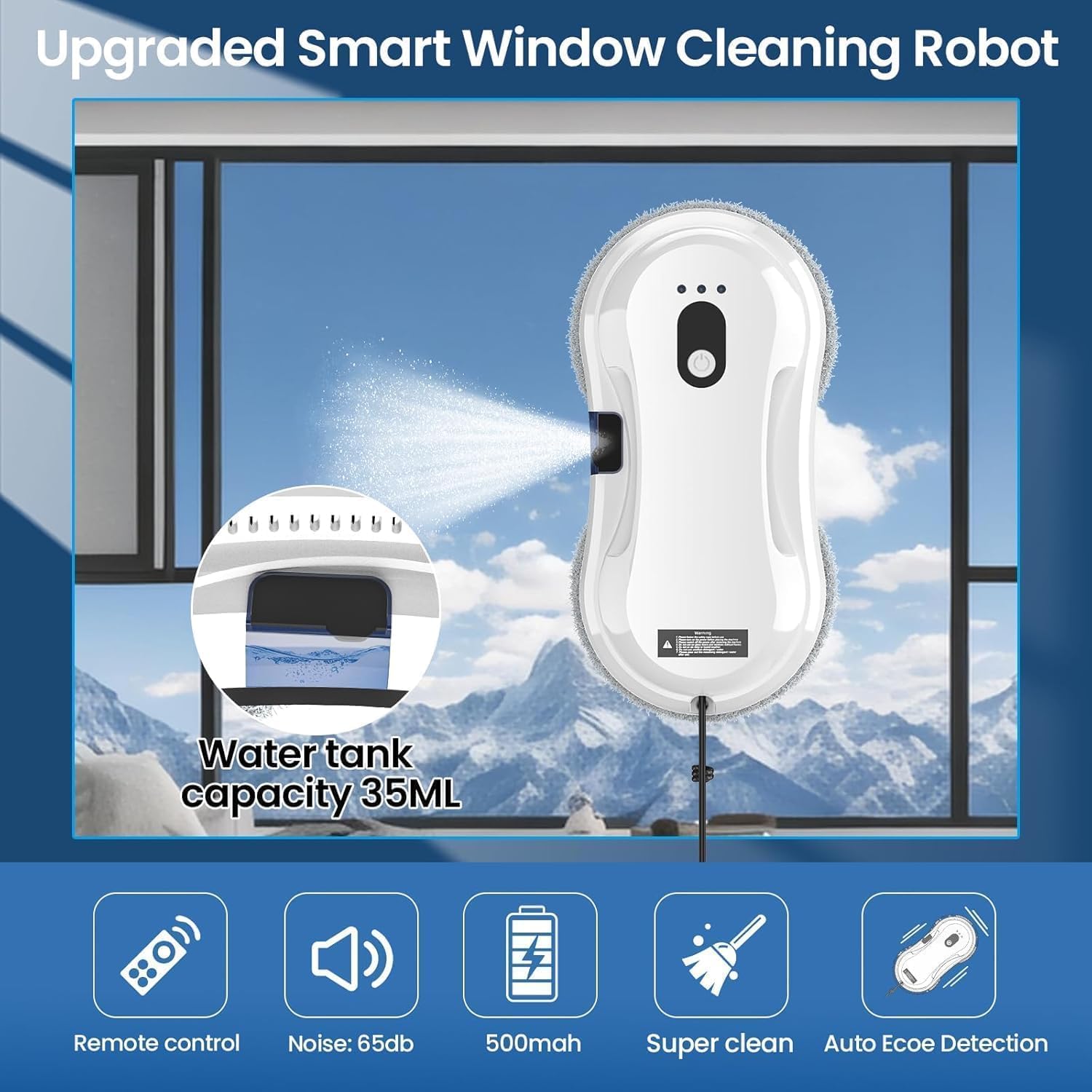 Osmo RoboClean Fensterputzroboter, Automatischer Fensterreiniger Elektrisch mit Starker Saugkraft, Intelligenter Navigation & Kantenerkennung, für Glas, Spiegel, Fliesen, Innen & Außen (1)
