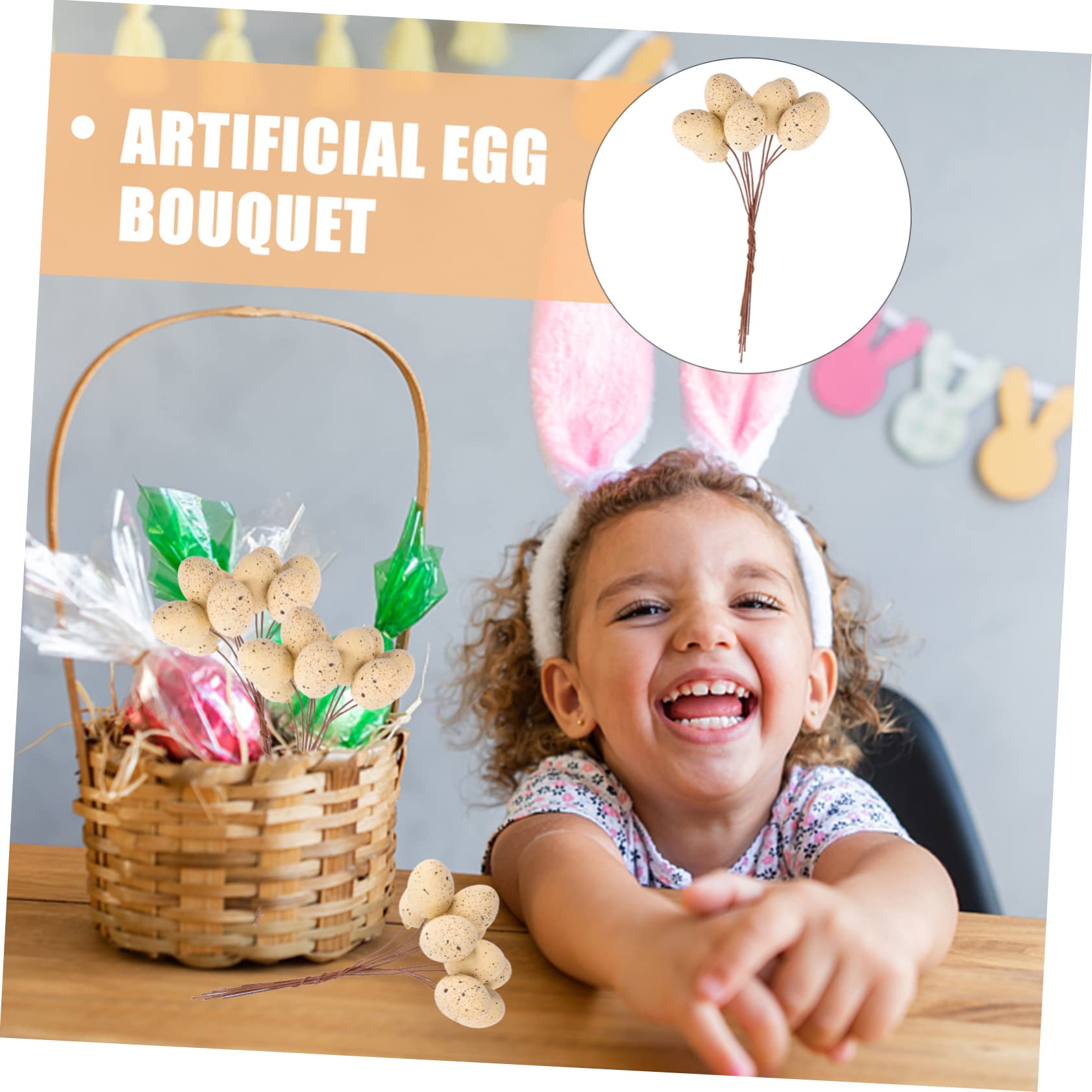 Didiseaon 24 Pz Uova Di Pasqua Bouquet Di Uova Mazzi Di Uova Scelte Di Ramoscelli Pasquali Disposizione Floreale ' Gambi Di Uova Bomboniere Pasquali Fallo Da Solo Plastica Molla