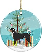 Vista 52 de Caroline's Treasures Adorno de cerámica con cola de perro pastor inglés antiguo para colgar en el árbol de Navidad, para el hogar, Navidad, fiestas