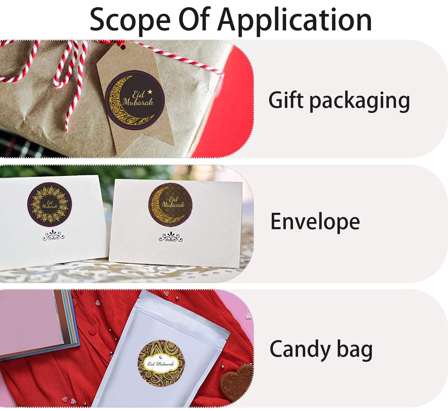 Adesivi Eid Mubarak Ramadan - 384 Stickers Rotondi Per Sacchetti Caramelle | Decorazioni Fai Da Te Per Feste Musulmane - Foto 4