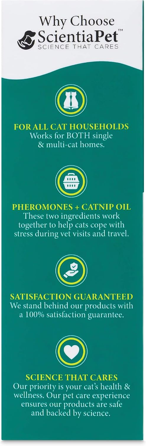 bSerene Pheromone + Catnip Calming Solution for Cats 60ml Spray Works Fast to Help Reduce Hiding, Scratching, Fighting, Marking, Stress, Anxiety at-Home or Travel Vet, Thunder, Fireworks (440223)