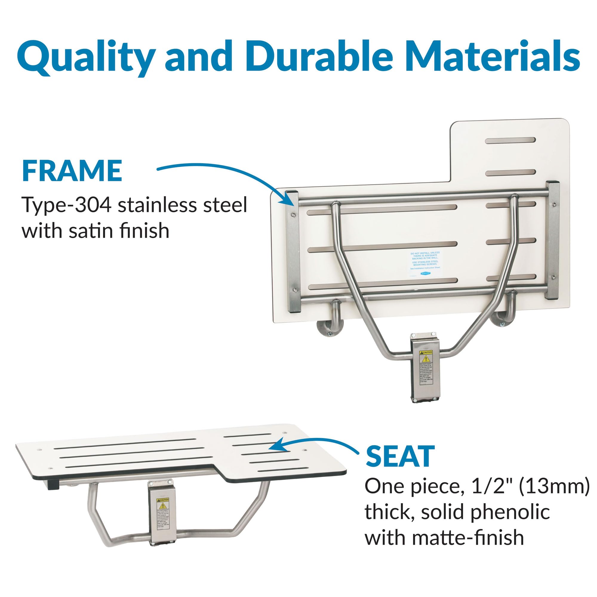 Bobrick B-5181 Reversible asiento de ducha plegable