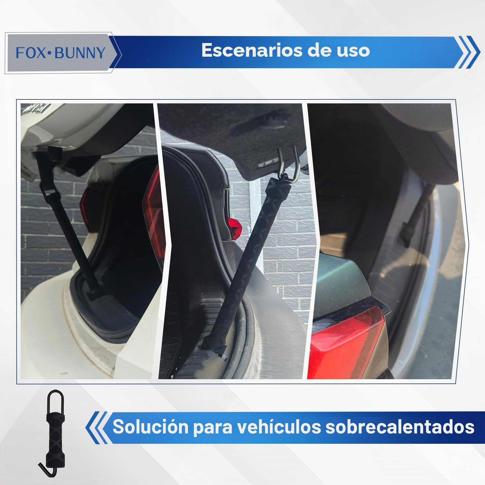 Cerradura de ventilación para portón trasero, cerradura de puerta de coche de ventilación para mascotas, gancho de pestillo para puerta de maletero, para portón trasero, furgonetas y más (6 pulgadas)