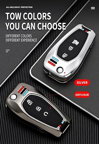 Miniatura 7 de ontto Elegante carcasa para llave de coche con llavero para Chevy Cruze Trax Spark Sonic Flip plegable llave remota carcasa de llave de metal apta