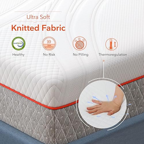 Miniatura 4 de Sweetnight Colchón tamaño Queen, colchón de espuma viscoelástica de 10 pulgadas, colchón de cama abatible de doble cara en una caja, espuma