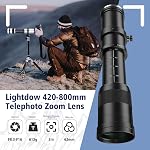 EF/EF-S 420-800mm F8.3 Telephoto Zoom Lens(MF) for Canon EOS Rebel T8i/T7i/T7/T6i/T5/T3i/T2i/XSi/SL3/SL2/T100/90D/80D/70D/50D/5D Mark IV/6D II/7D II/1D X III II - DSLR Cameras Lenses,Black