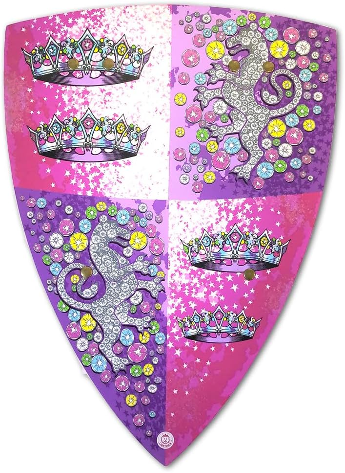 Liontouch - Crystal Princess Shield For Girls - Age 3-8 Years | Foam Toy For Kid’s Pretend Play With Medieval Pink & Silver Lioness Theme | Safe Battle Accessory For Dress Up & Royal Costumes