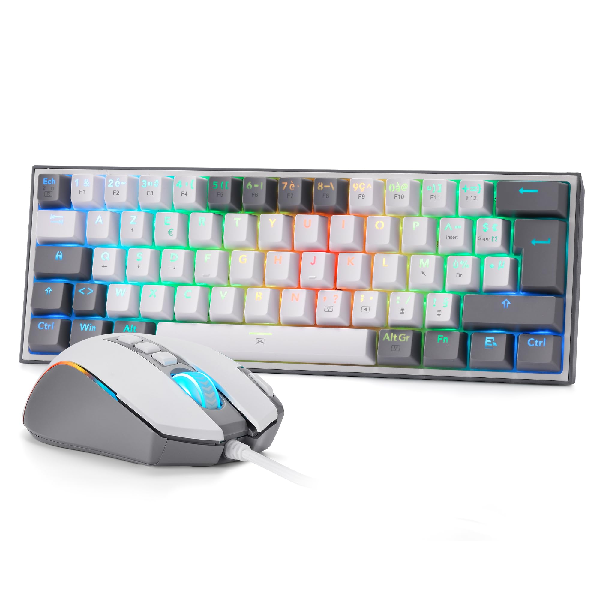 Redragon CB201 Combo Gaming Filaire 60% Compact AZERTY Française Hot-Swap