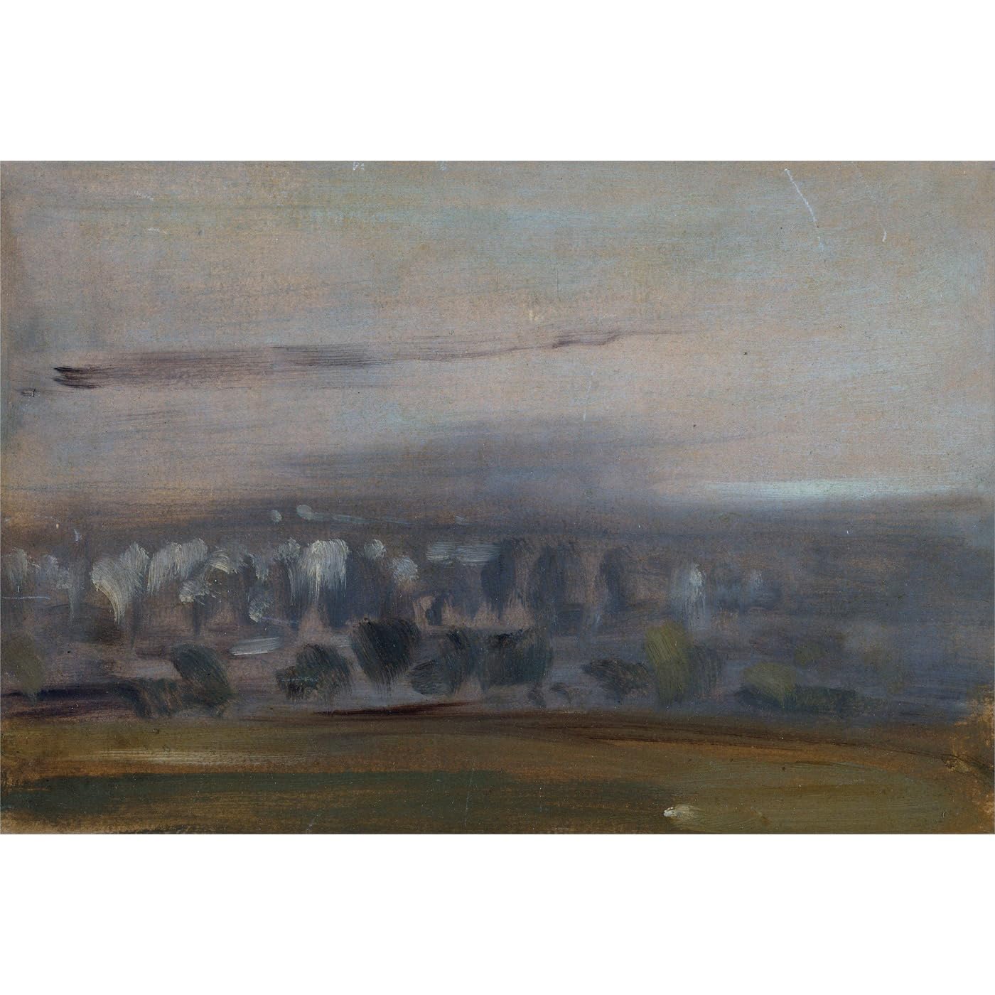 Paysage avec arbres sur une pente - Impression giclée grand format sans plis