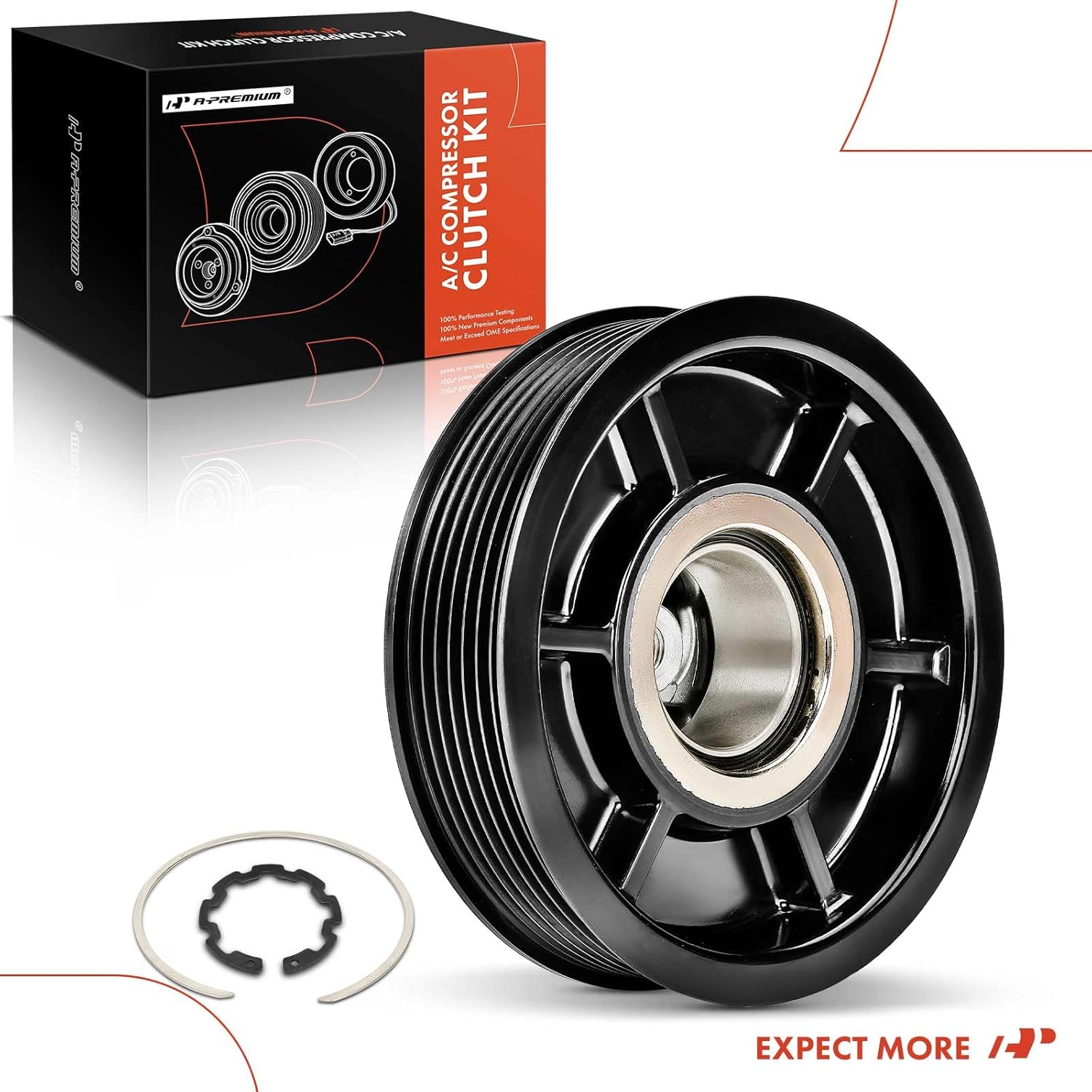 A-Premium Air Conditioner AC Compressor Clutch Kit Compatible with Mercedes-Benz C230 2003-2005 & Porsche 911 2009-2014, Boxster 2009-2014, Cayman 2009-2012