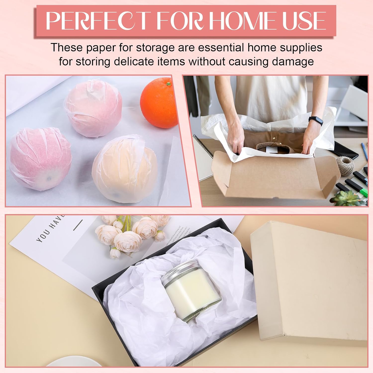 Giantree 152 Sheets Acid Free Archival Tissue Paper 20 x 30 Inch White Unbuffered No Acid Paper No Lignin Free Packing Tissue Papers for Protects Clothing Linen Gifts Textiles Present Wrap