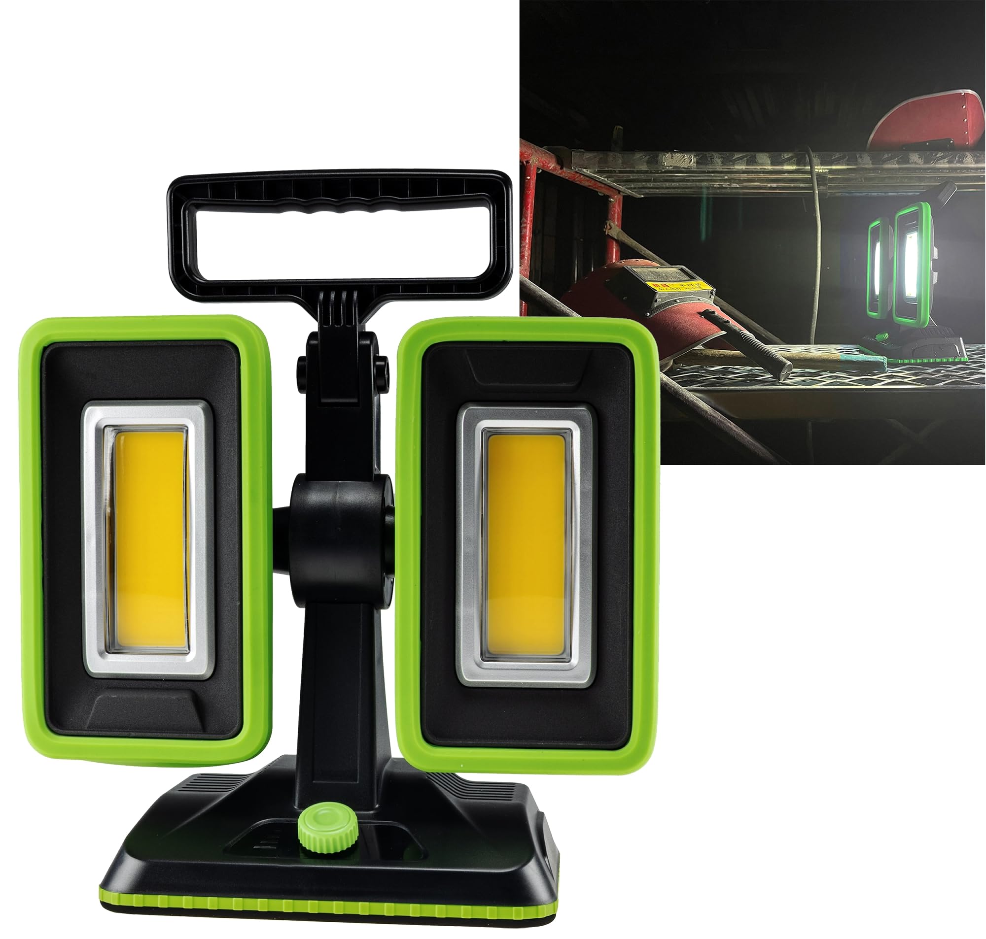 LED Baustrahler mit Akku "BSA-60 duo" 2x30W, 5600lm, 4500K / neutralweiß