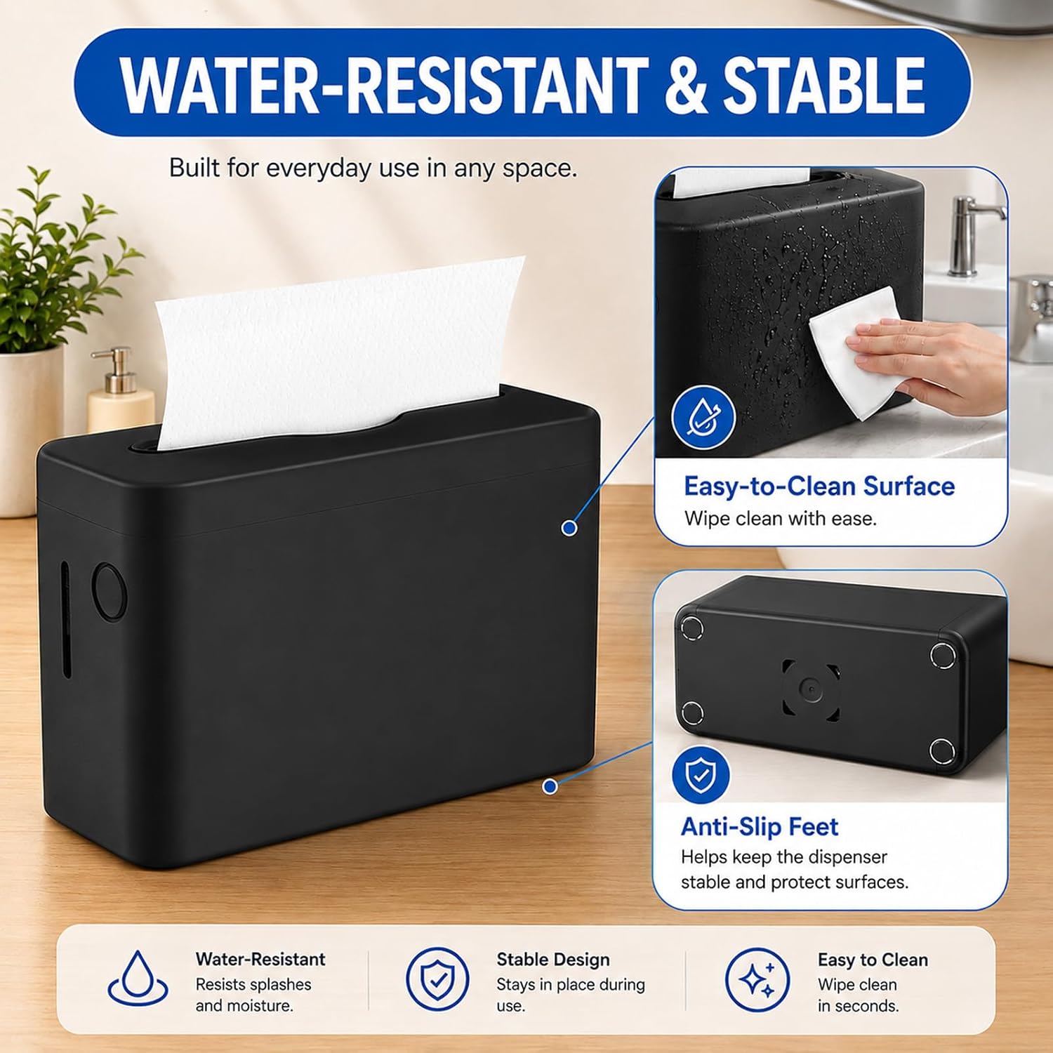 Countertop Paper Towel Dispenser, Commercial Multifold Hand Towel Holder image 2