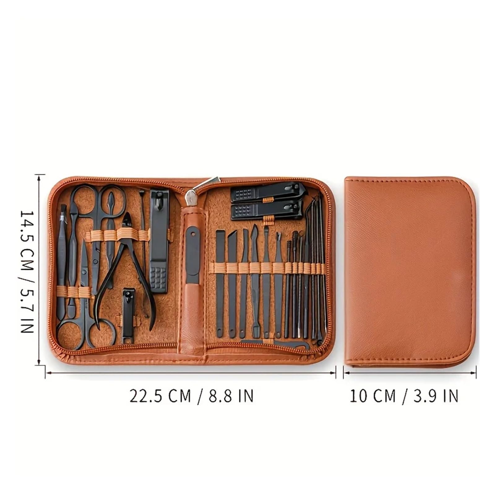 26/32 szt. zestaw do manicure pedicure ze stali nierdzewnej przenośny obcinacz do paznokci zestaw narzędzi z torbą do przechowywania na zamek błyskawiczny