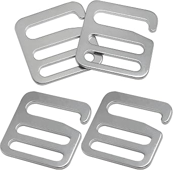 4PCS G Shape Buckle Stainless Steel Silver For Backpacks Shoulder Bags Handbags Belt Fasteners Luggage Climbing Buckles Outdoor Webbing Clips Adjustable