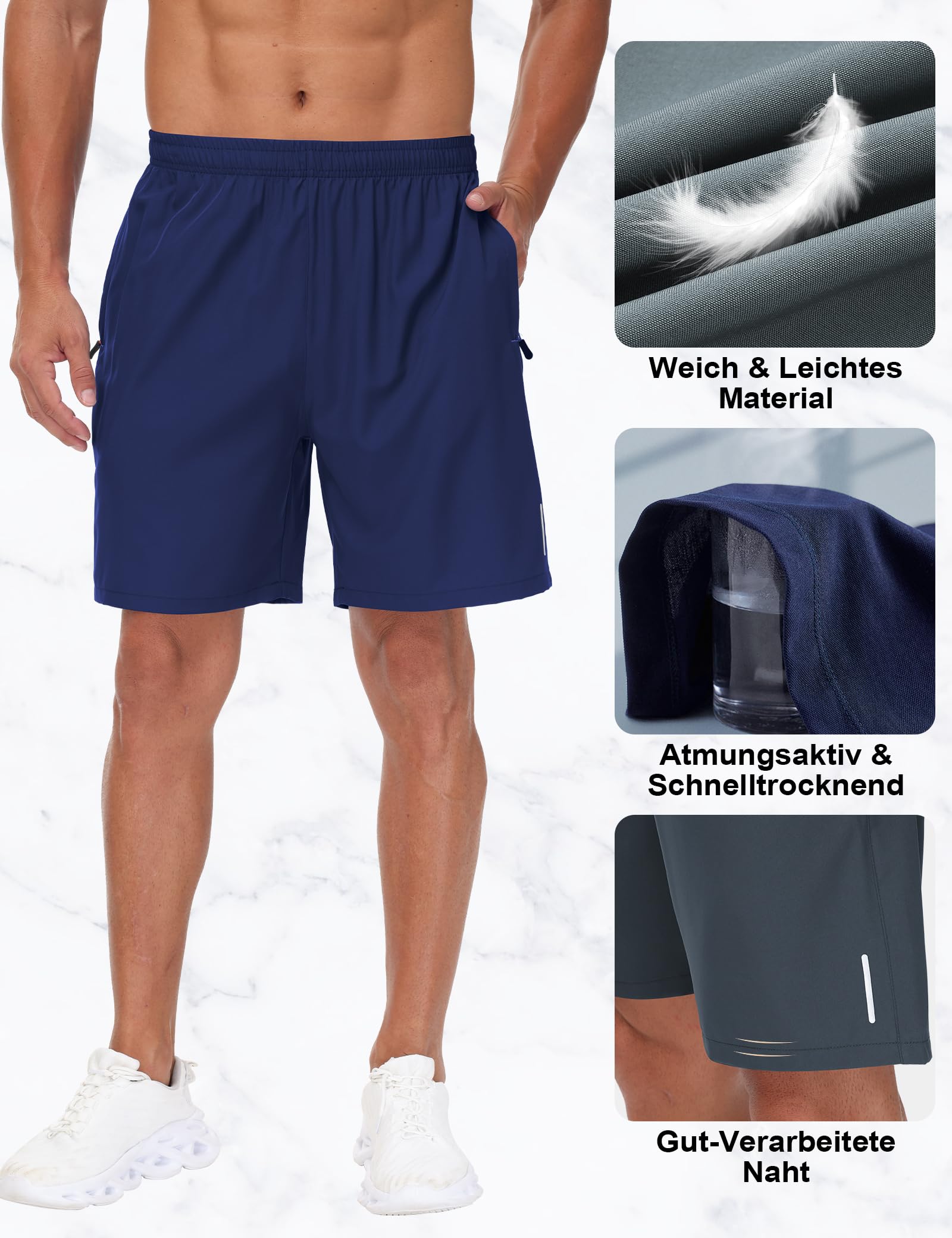 3er Pack Sporthosen Herren Kurze Sommer Jogginghose Sport Shorts Mit Taschen