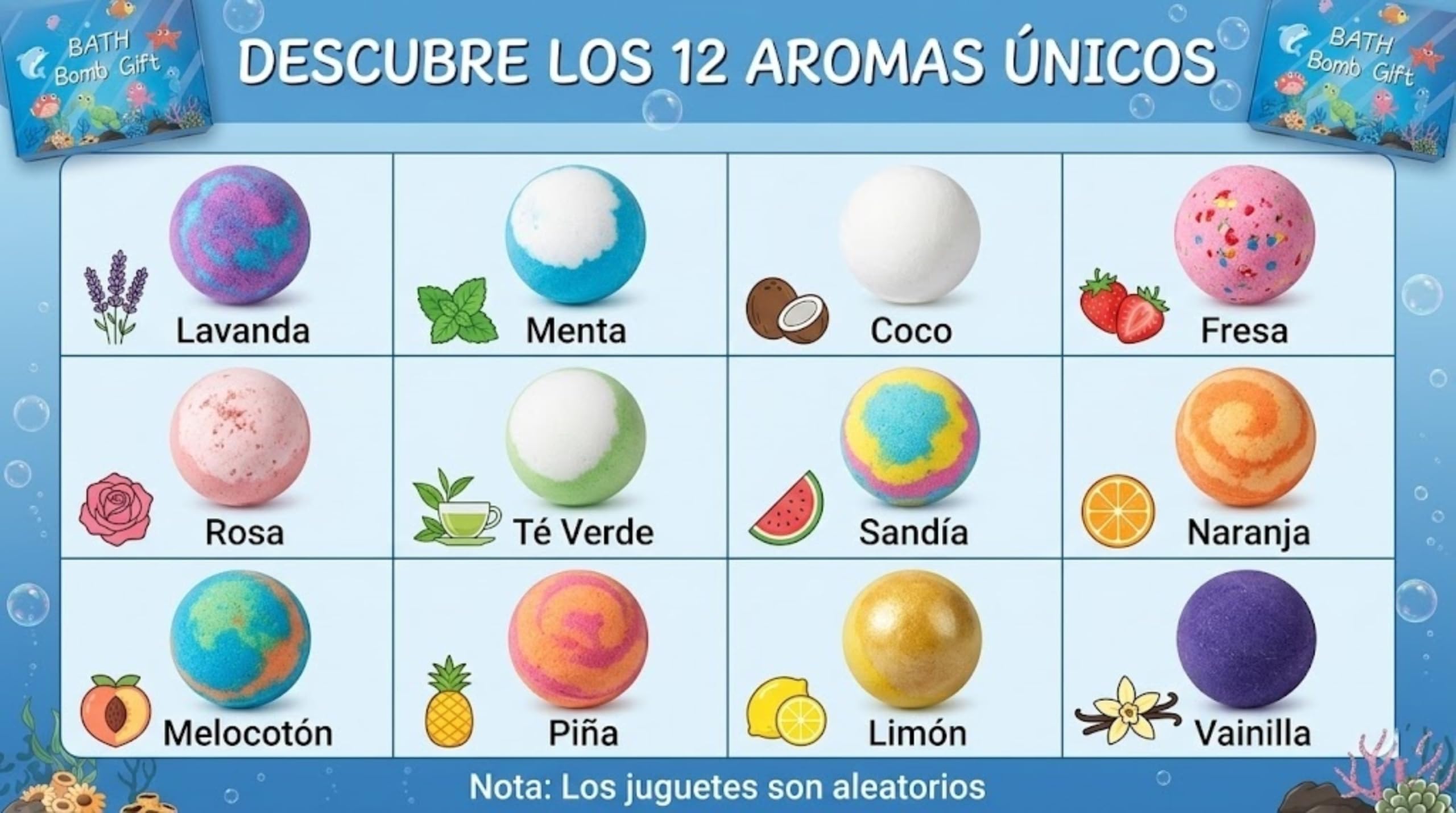 Set regalo di 12 bombe da bagno per bambini, bombe da bagno per bambini con sorpresa, naturali e organiche bombe da bagno effervescenti, bombe da bagno, regalo per bambini, bagno schiuma, Fizzy bath