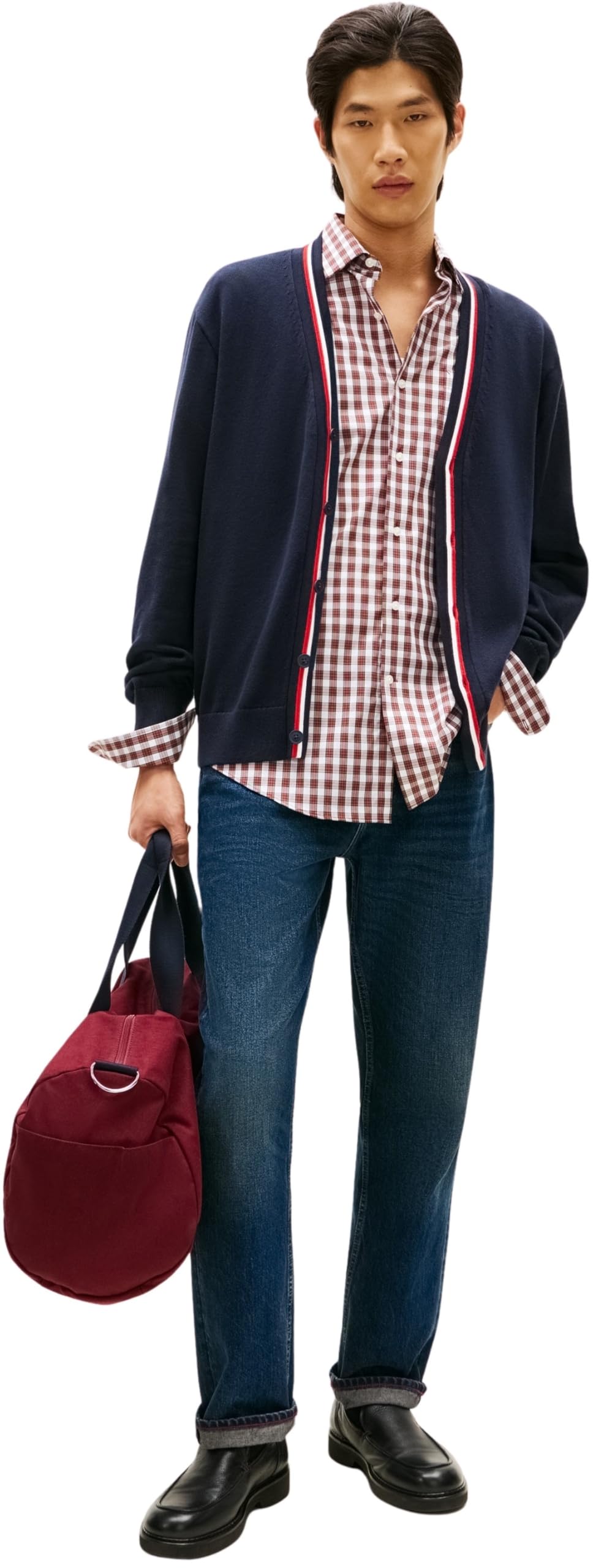 Tommy Hilfiger RWB Cardigan Mw0mw41544 Maglione Cardigan Unisex - Adulto (Pacco da 1)