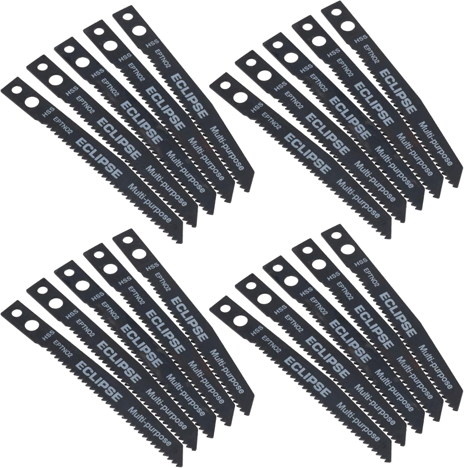 20pc EPTN02 HSS Eclipse Jigsaw Blade 2.5-6mm Cutting Pitch1.8mm Medium-Thick