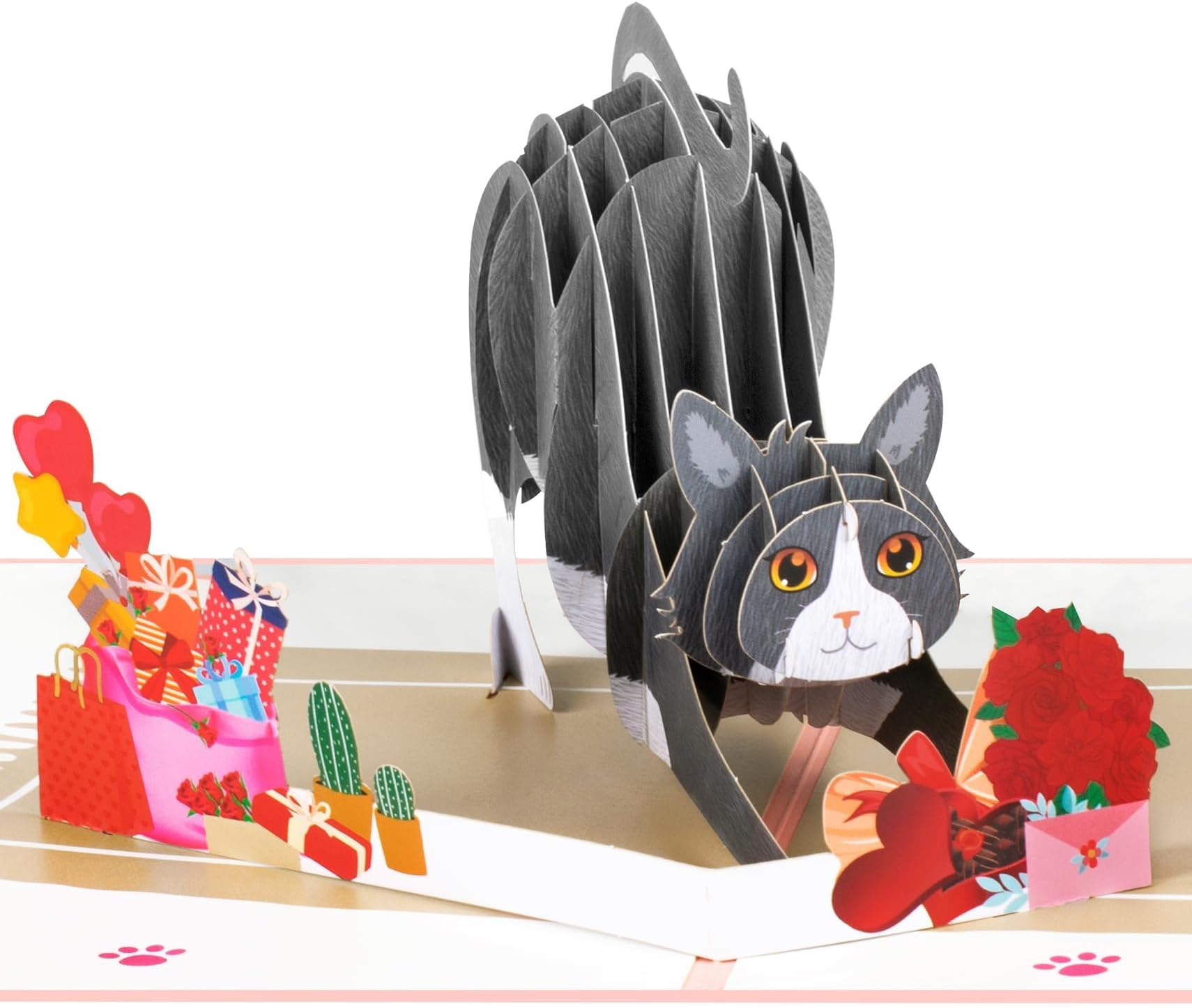 NALACAL Valentines Day Cards, Cat Valentine's Day Cards, Cat Birthday Card, Anniversary Card, Birthday Card for Wife, Cat Birthday Popup Cards for Husband, Cat Lovers, Valentines Day Gifts for Him Her