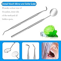 Vista 4 de Herramientas dentales, kit profesional de herramientas de limpieza de dientes, removedor de placa profesional, de acero inoxidable, raspador