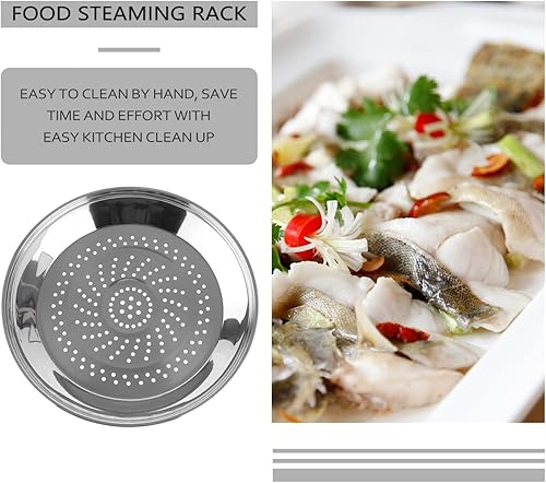 Miniatura 8 de Yardwe Plato de vapor de acero inoxidable para cocinar al vapor de alimentos gruesos, bandeja de utensilios de cocina con agujeros para olla wok de