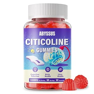 ABYSSUS Citicoline Gummies 1000mg (CDP Choline), Sugar Free Citicoline Supplements for Cognitive & Brain Function, Liver Health, Vegan, 60 Count - Amazon product rated Grade A