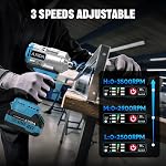 Cordless Impact Wrench with 2 x 4.0Ah Batteries, 1/2 Inch Brushless High Torque Impact Gun, 21V Impact Driver, Variable Speeds for Car/Truck RV/Mower (1500NM)