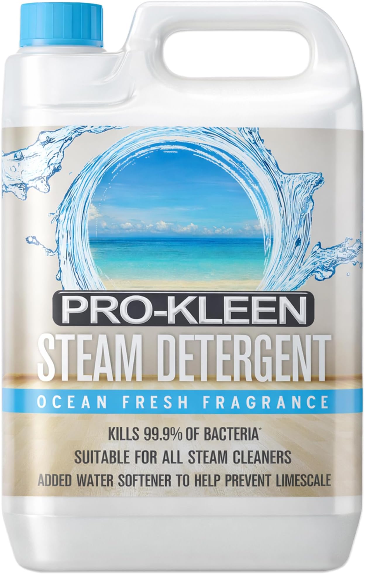 Pro Kleen 5 Litres Steam Detergent Ocean Fresh Fragrance For Steam Mops + Built In Water Softener … (5 Litre Ocean)