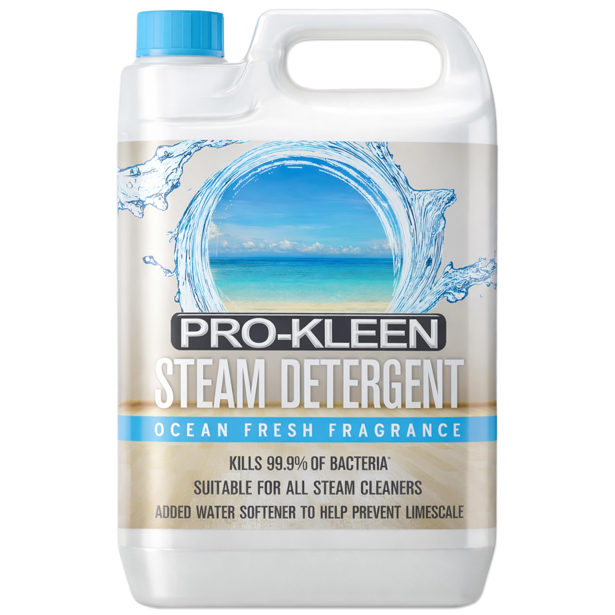 Pro Kleen 5 Litres Steam Detergent Ocean Fresh Fragrance For Steam Mops + Built In Water Softener … (5 Litre Ocean)