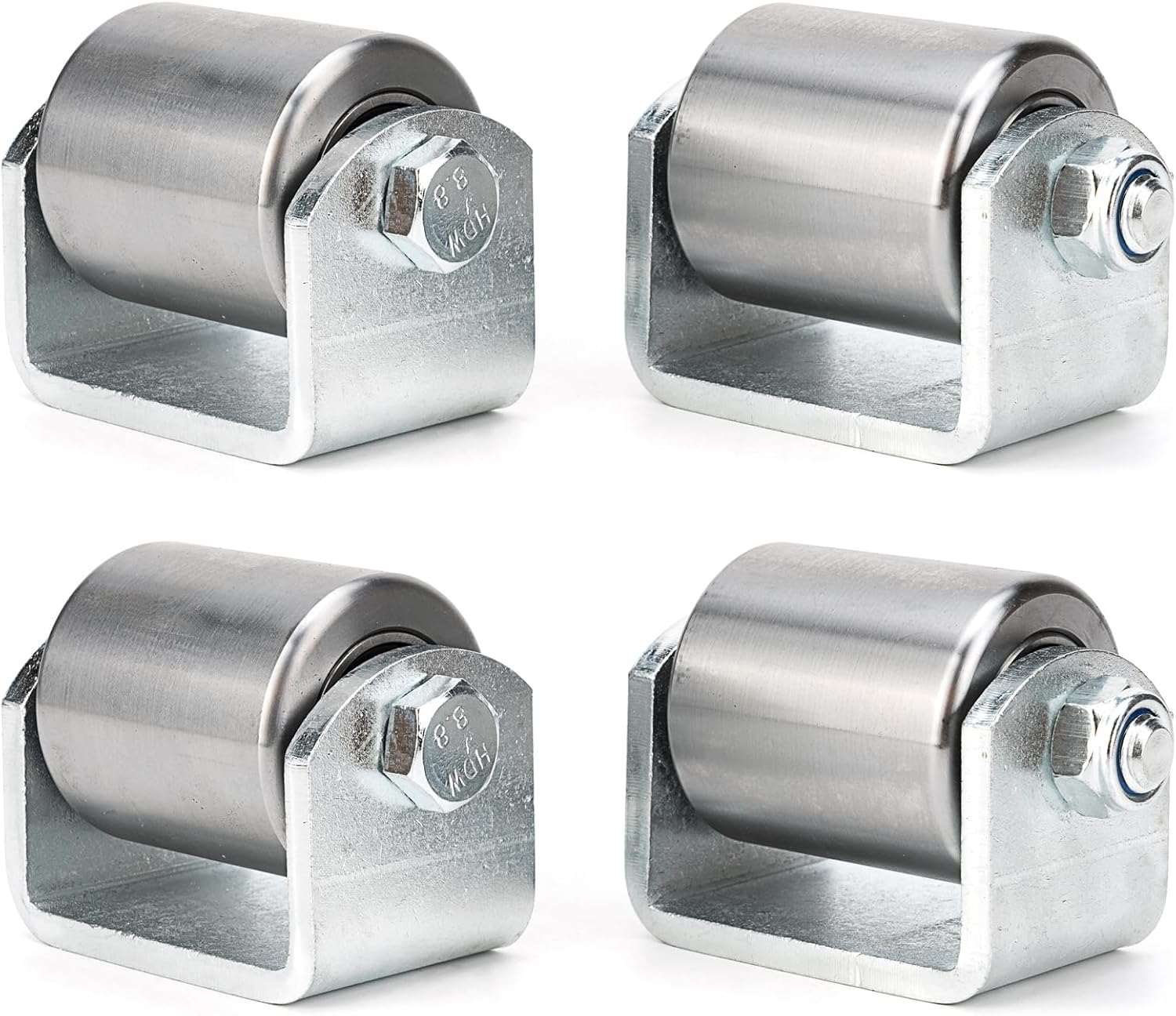 4 Steel Micro Rollers, 2 Inches Roller Heavy Duty Steel Wheel Fit for RV Trailers