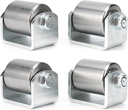 4 Steel Micro Rollers, 2 Inches Roller Heavy Duty Steel Wheel Fit for RV Trailers