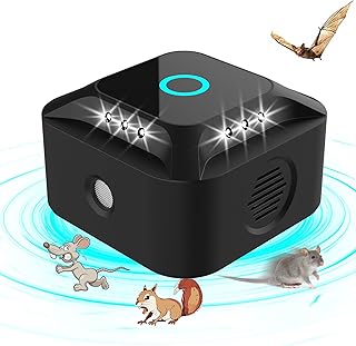 Ultrasons pour Rats, 2025 Répulsif à ultrasons pour Souris, Ultrasons 360 ° avec lumière LED répulsif à ultrasons pour Souris rongeurs parasit Rats araignées