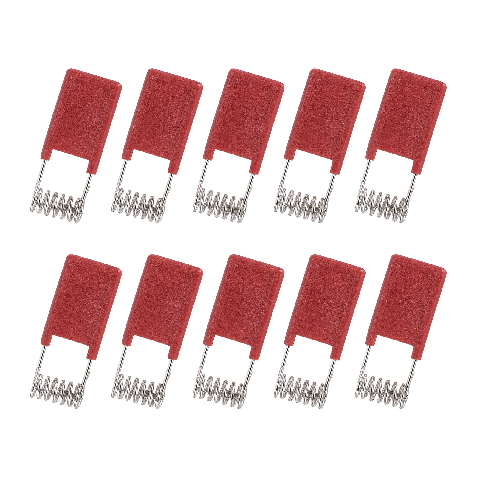 PATIKIL 10pcs Downlight Panel Lamp Spring Clip, 45x18mm LED Recessed Ceiling Lights Accessories Securing Clamps Universal Butterfly Wing Clips for Lighting Fittings, Silver/Red