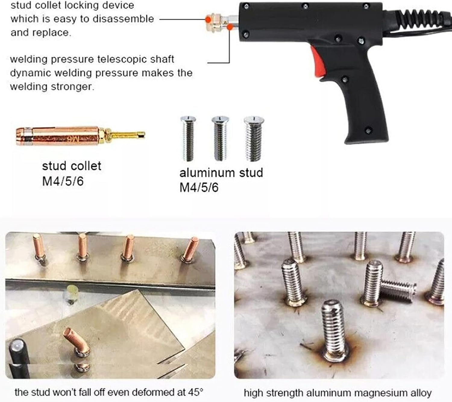 Maisutset 110V Spot Welder Dent Puller With 8 Welding Modes, 3KW 6800A Stud Welder Tool Kit, Intelligent/Manual Dual Mode, Electric Repair Machine for Body Dent