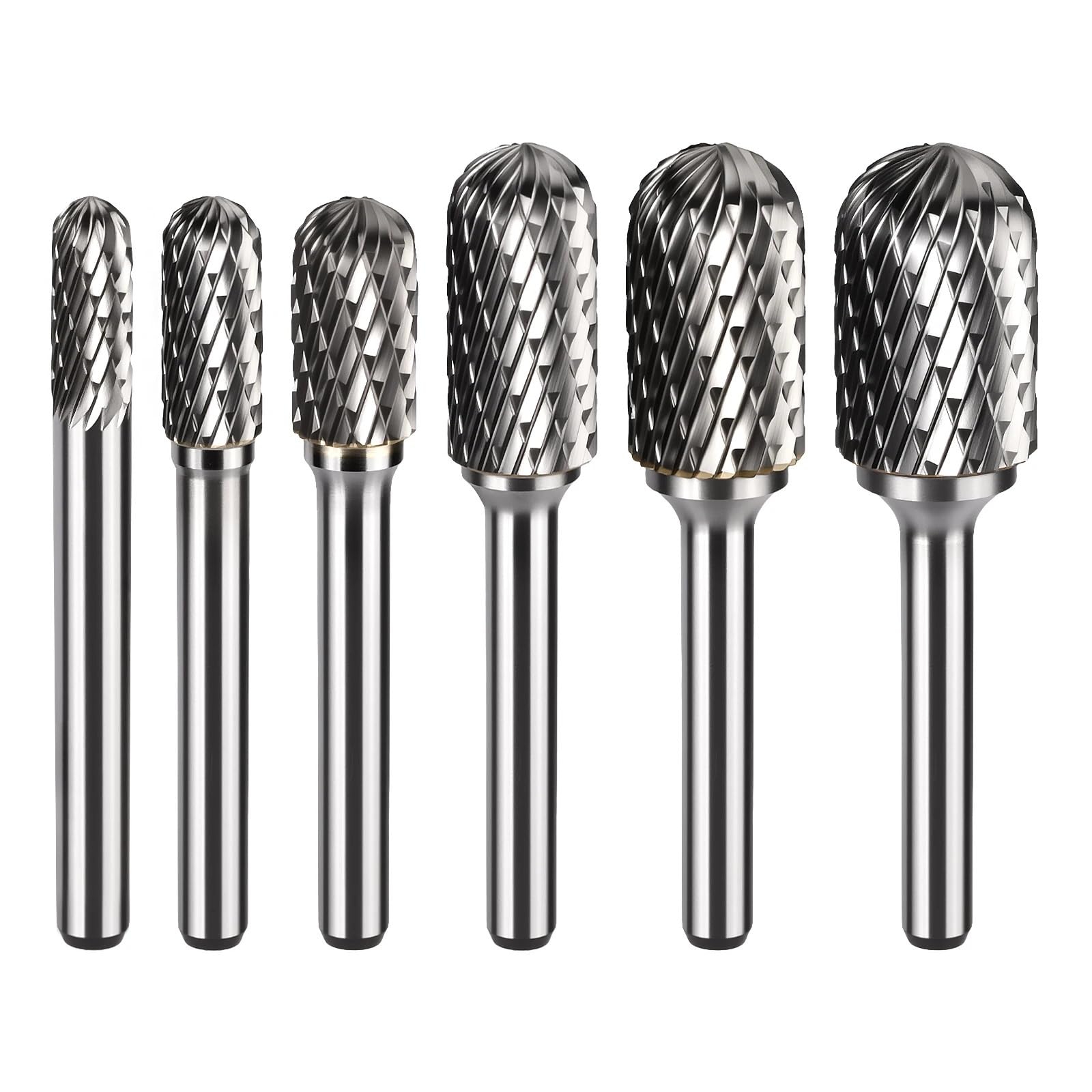Fresas Para Metal Herramienta de Lima rotativa carburo con cabezal tipo CX 6mm, amoladora rebabas, herramientas abrasivas, broca tallado y fresado(6PCS (CX06-CX16))