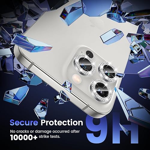 Miniatura 5 de Tensea Protector de lente de cámara compatible con iPhone 15 Pro Max15 Pro16 Pro Max16 Pro14 Pro Max14 Pro, cubierta de vidrio templado de aleación