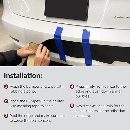 Miniatura 7 de Protector de parachoques trasero de automóvil, protector de parachoques adhesivo para automóviles, tira protectora de goma resistente, ajuste