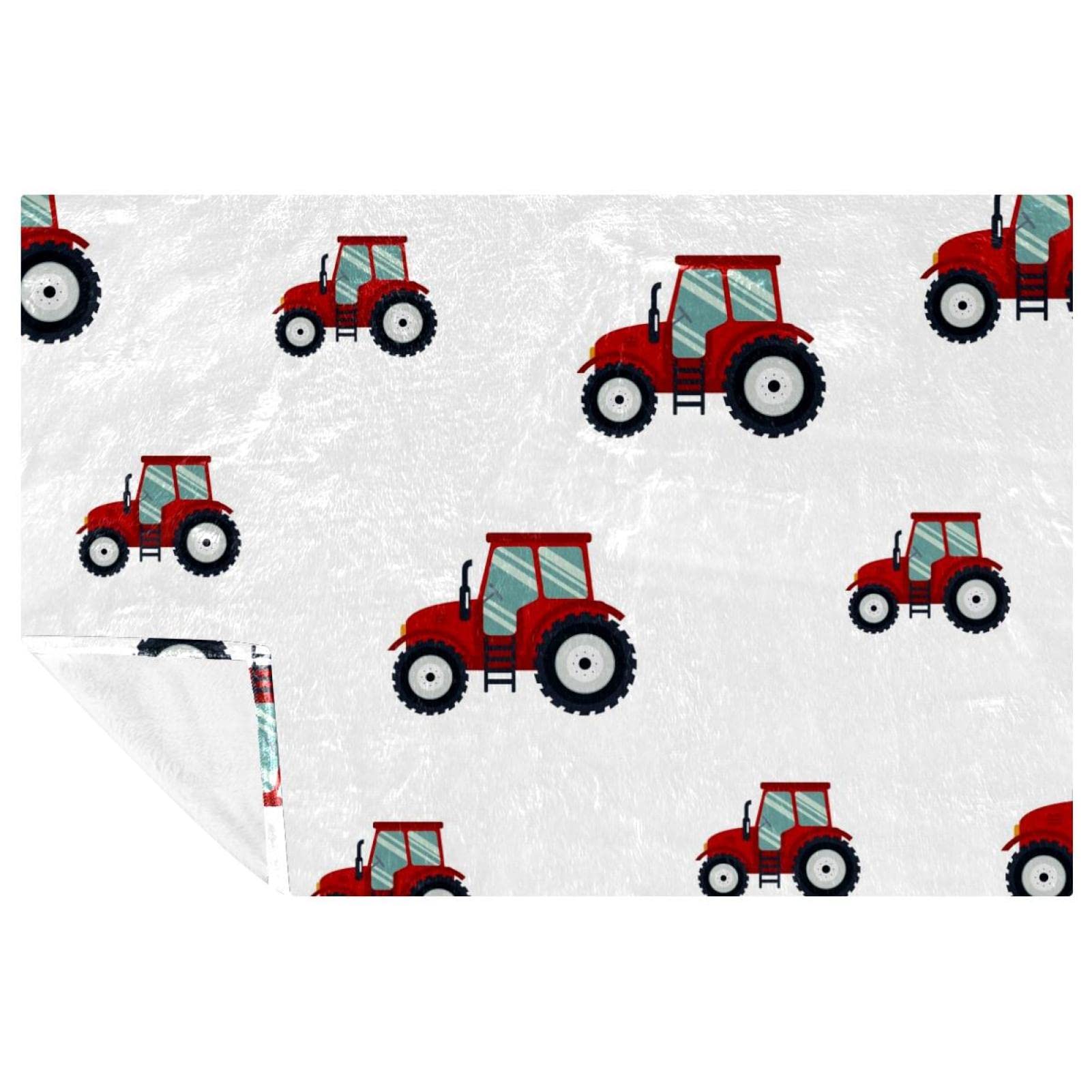 Couverture chaude de pique-nique et camping à motif tracteur rouge pour l'extérieur