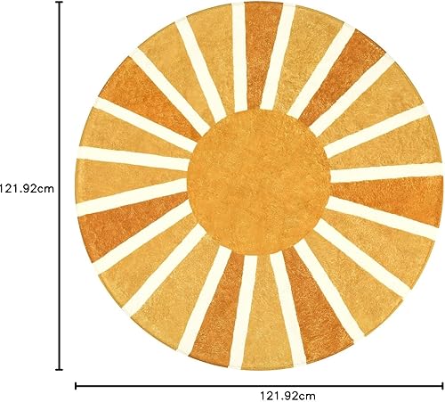Miniatura 9 de Lahome Alfombra bohemia con estampado solar de 2 x 3 pies, pequeña, lavable, moderna, abstracta, antideslizante, con acento envejecida, para