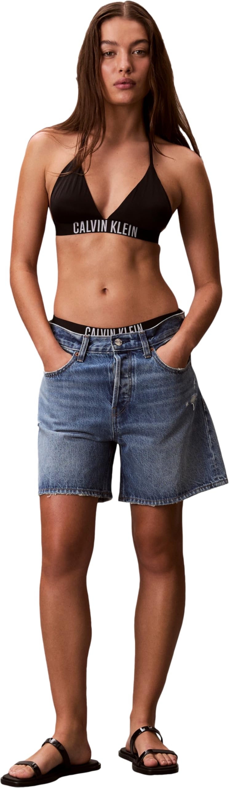 Calvin Klein Topy kąpielowe Kobiety Halter Triangle Lv00q61222 (1 w zestawie)