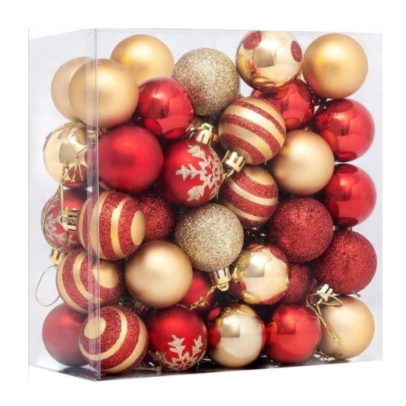 Baumschmuck 50 Stück Weihnachtskugeln, 4,1 cm, Weihnachtsbaumschmuck, Ornamente, Rot Und Gold, Für Urlaub, Hochzeit, Party, Dekoration Weihnachtskugeln
