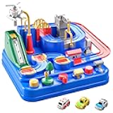 TEMI Kids Race Tracks Toys for Boy, Adventures Toys for 3 4 5 6 7 Years Old Boys Girls, Puzzle Rail, City Magnet Playsets 3 Little Cars, Preschool Educational Games Gifts