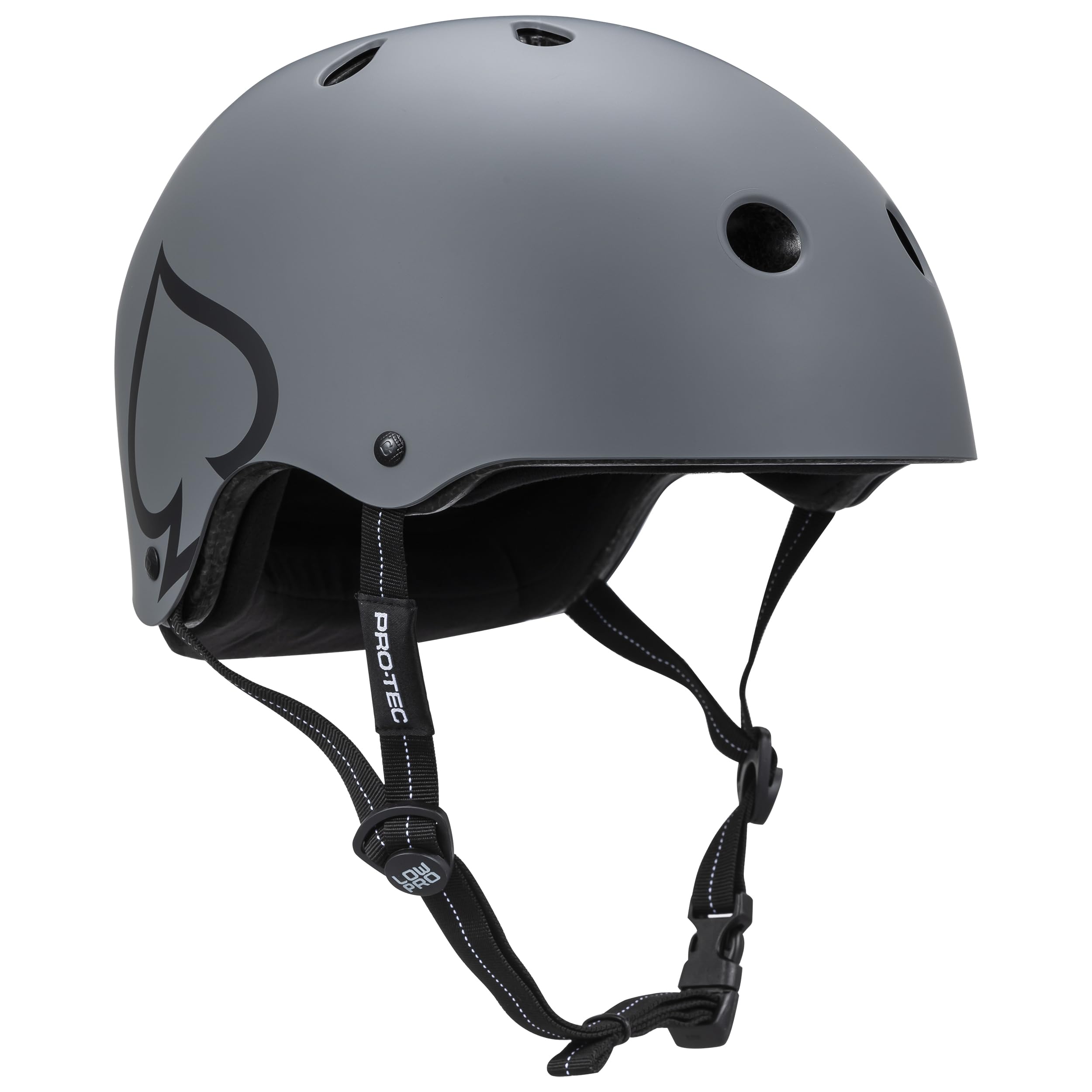Pro-Tec Low Pro Certified - Casco de monopatín, Ideal para monopatín, Ciclismo, BMX y Patinaje sobre Ruedas, Talla L XL, Color Gris Mate | Cascos de patinaje y patineta
