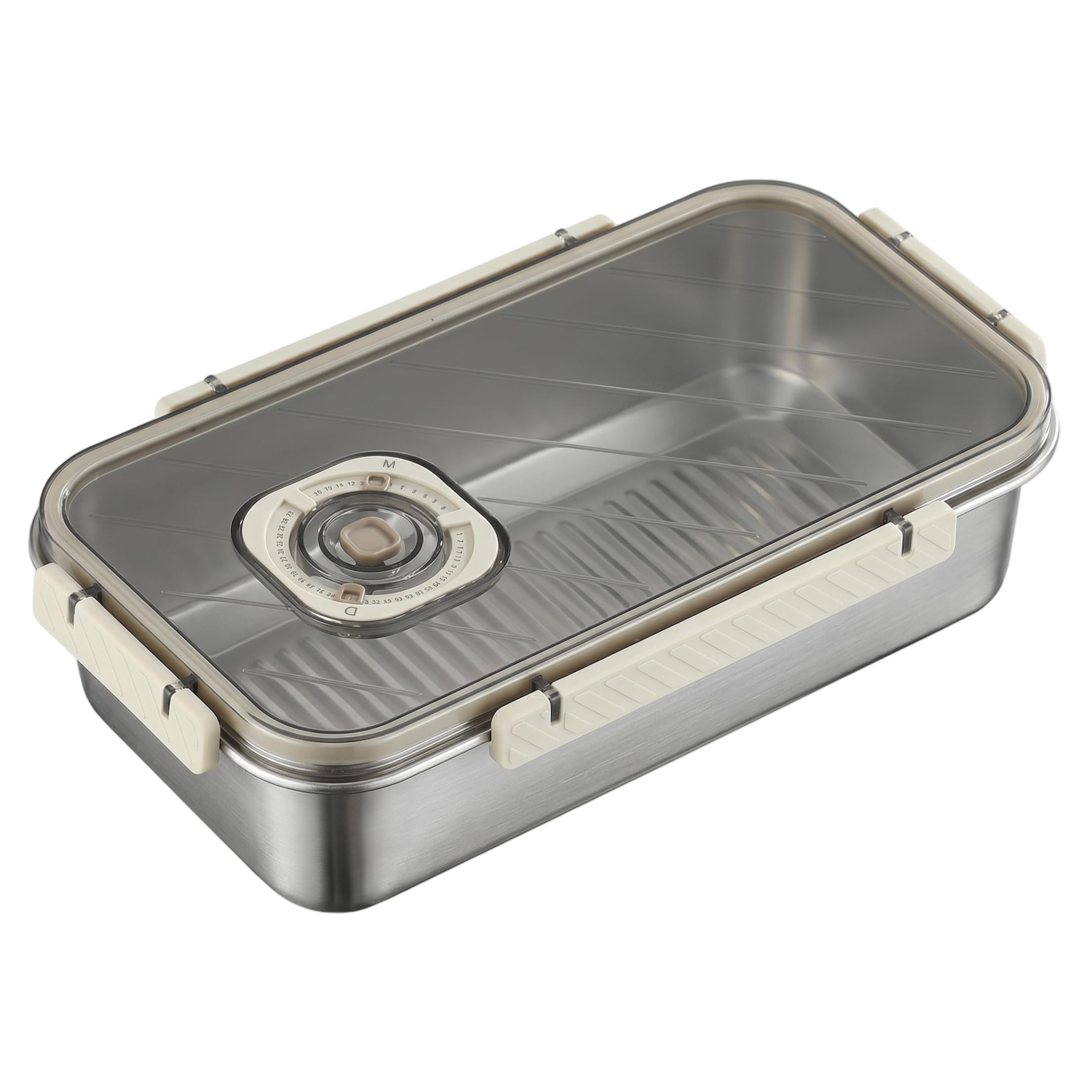 Monetais Sourdough Bread Box, Airtight Stainless Steel Bread Box, 3500ml Homemade Storage Container with Date Timer container