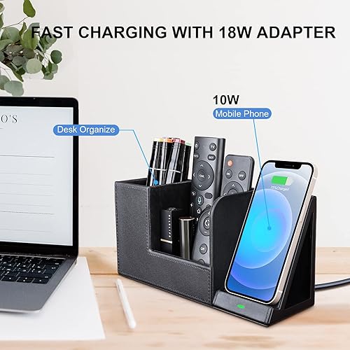 Miniatura 17 de Cargador inalámbrico con organizador de escritorio, estación de carga inalámbrica para iPhone 13/13 Pro Max/13 Pro/12 Series/11/XS Max/XR/X/8Plus/SE