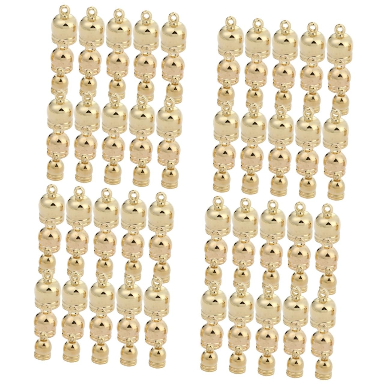 BEBEMOKO 4sets Tassel End Caps for Jewelry Cord End Caps Lightweight DIY Necklace Making Supplies 120pcs*4