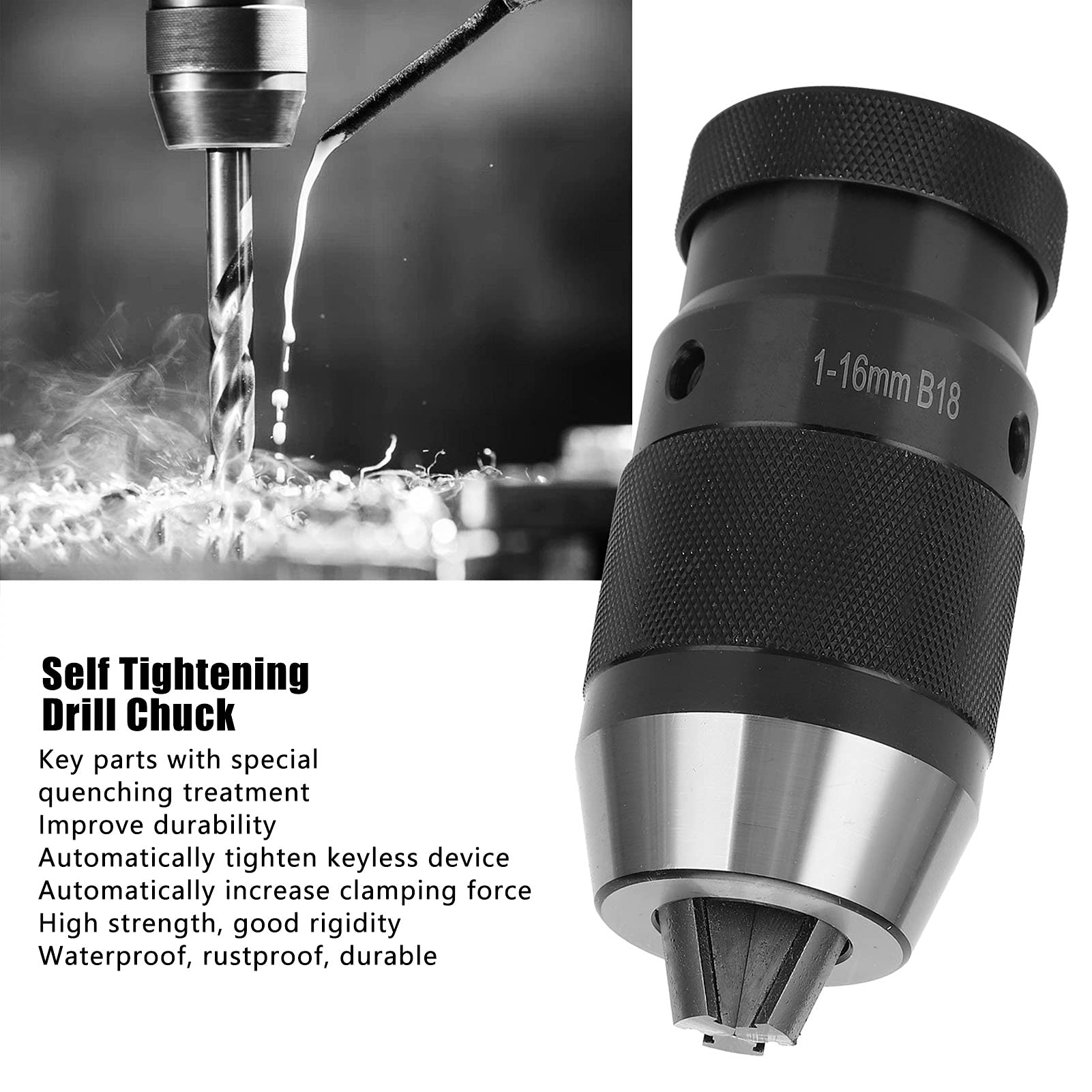 Hardware per tornio senza chiave con mandrino autoserrante da 1‑16 mm | Stringere automaticamente la di serraggio con il mandrino autoserrante senza chiave per trapano con durezza 38‑42HRC