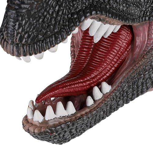 Miniatura 10 de Marionetas de mano de dinosaurio de goma para niños y adultos, 3D realista T-Rex Triceratops Dilofosaurus Marionetas de mano suaves de cabeza de