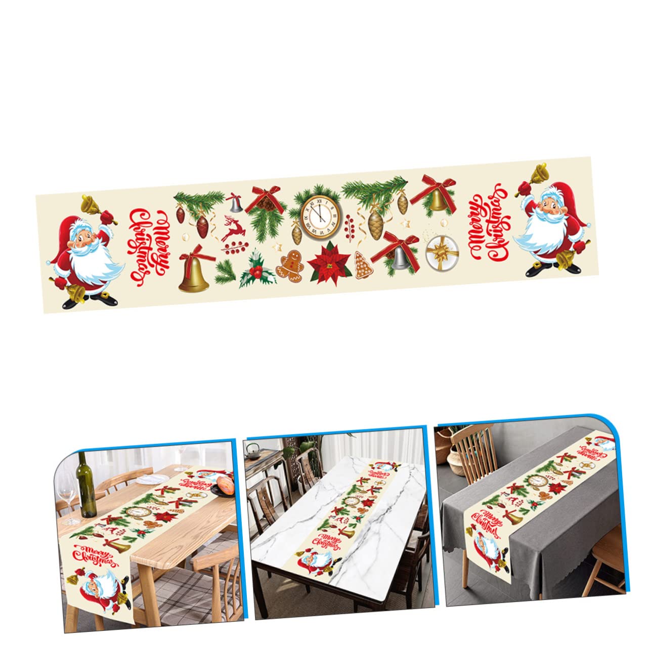 PRETYZOOM 5 Pezzi Di Campanelle Di Babbo Natale A Forma Di Runner Da Tavola Natalizio Decorazioni Per La Casa E La Sala Da Pranzo